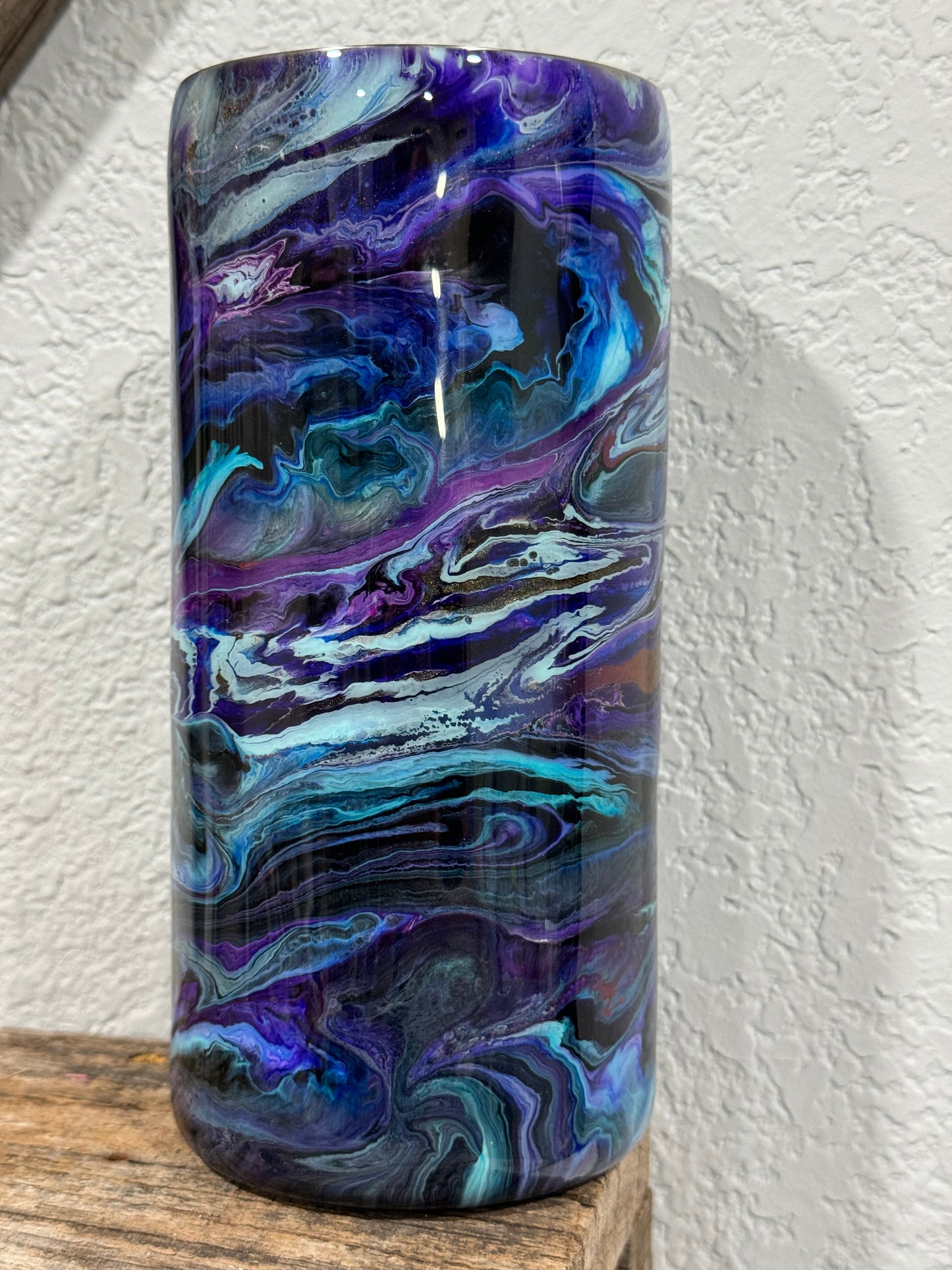 Chrome ink and pigment paste swirl