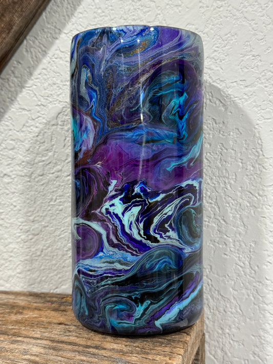 Chrome ink and pigment paste swirl